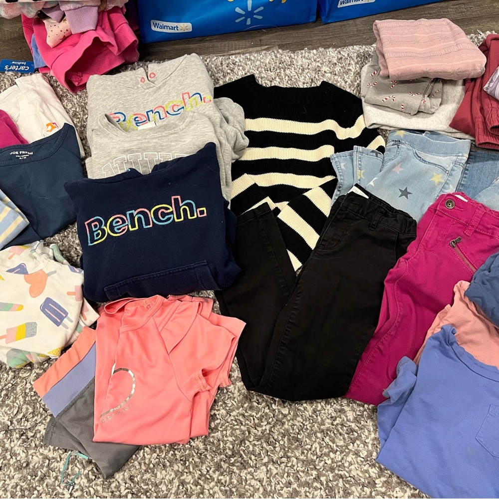 Girls Size 7/8 Clothing Bundle Nike Bench Hoodies Jeans Lot